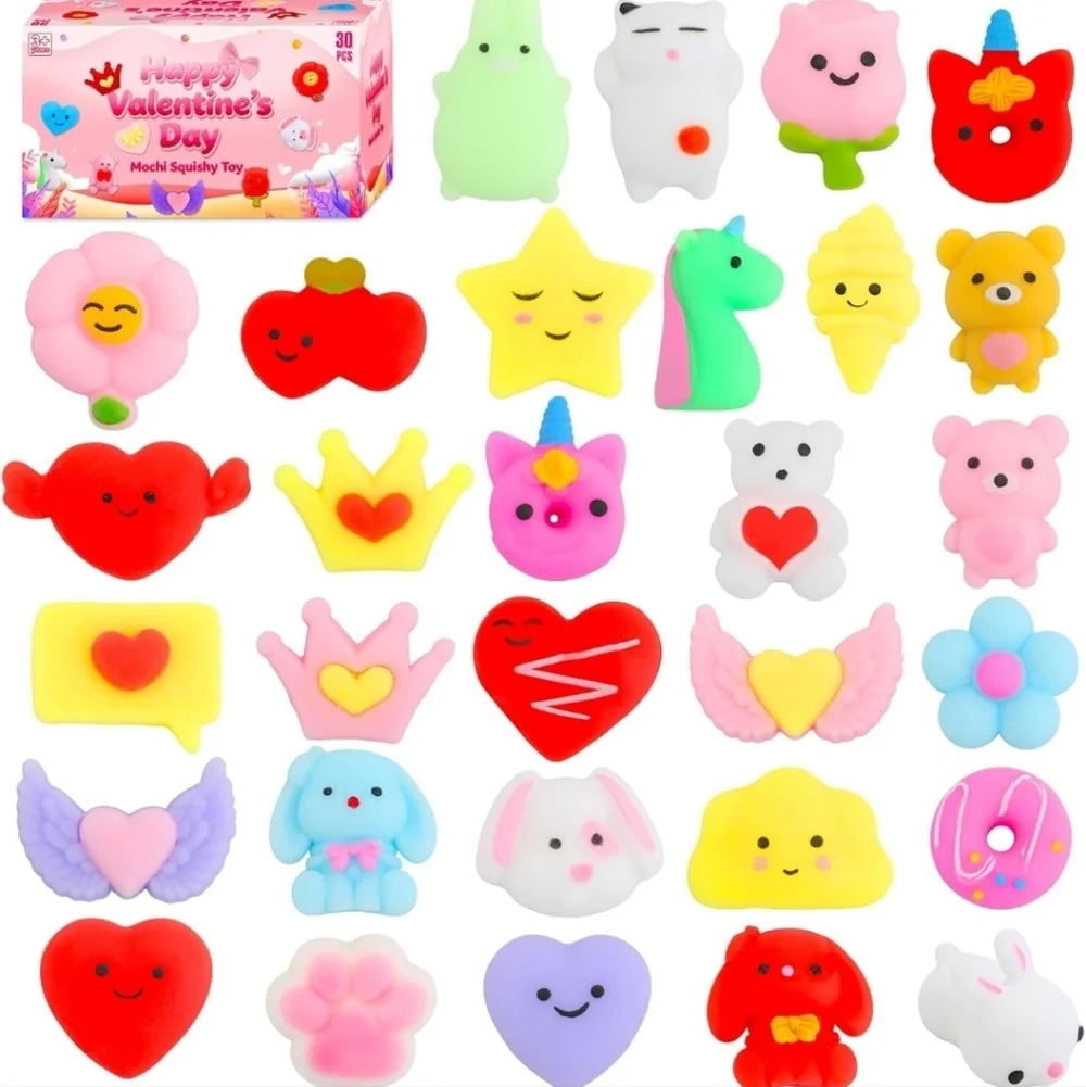 Colorful Squishy Toy Set for Kids 30 Pc